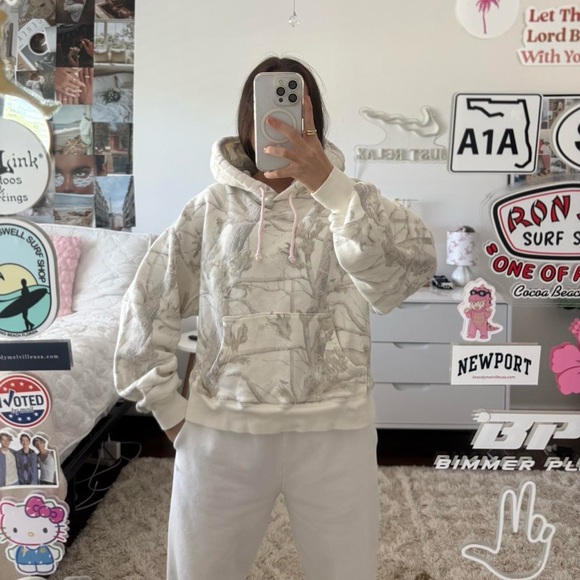 white and grey dairy boy camo woodland hoodie - Picture 2 of 8